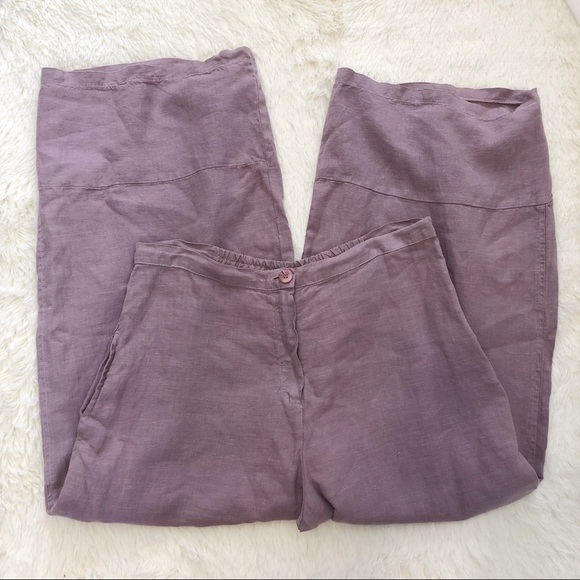 NWT Arthurio Lino mauve linen harem crop pants S - Picture 4 of 8